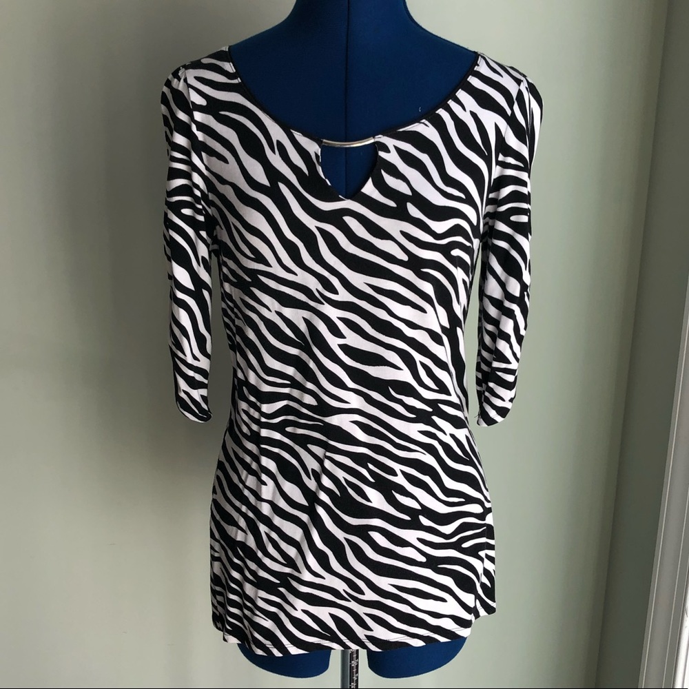 Zebra Print Shirt with fun puffer sleeves